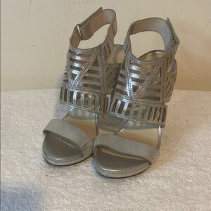 Kenneth Cole Women's Silver Strappy Heels